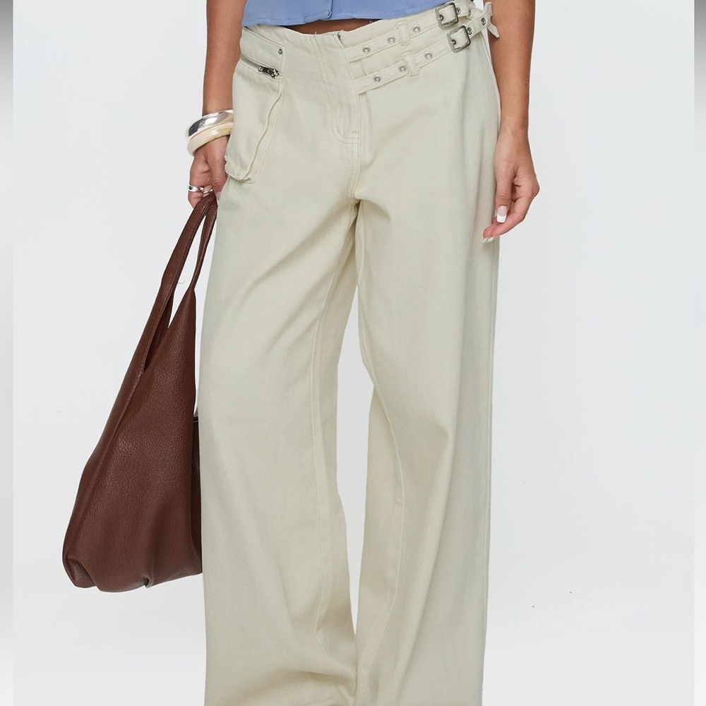Princess Polly Beige Wide-Leg Pants